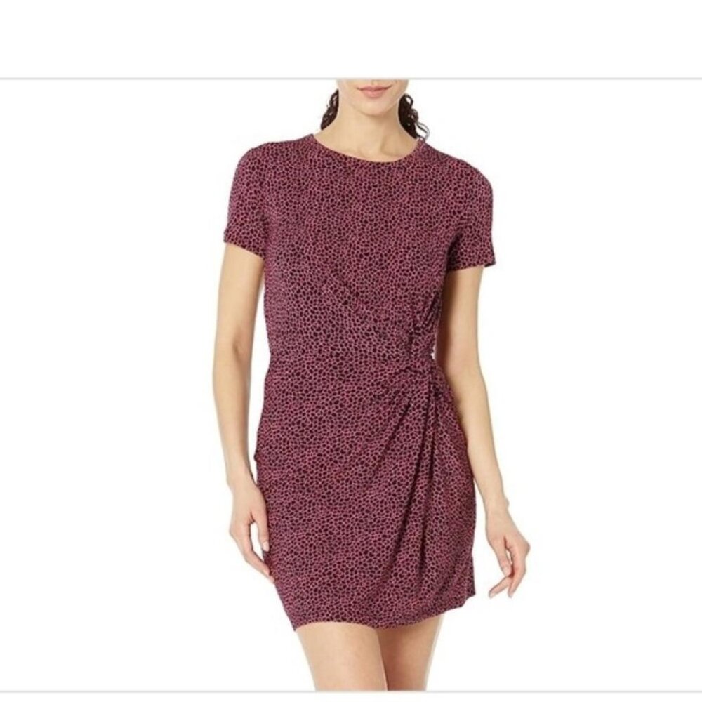 Michael Kors Mauve Pink Short Sleeve Ruched Midi Dress